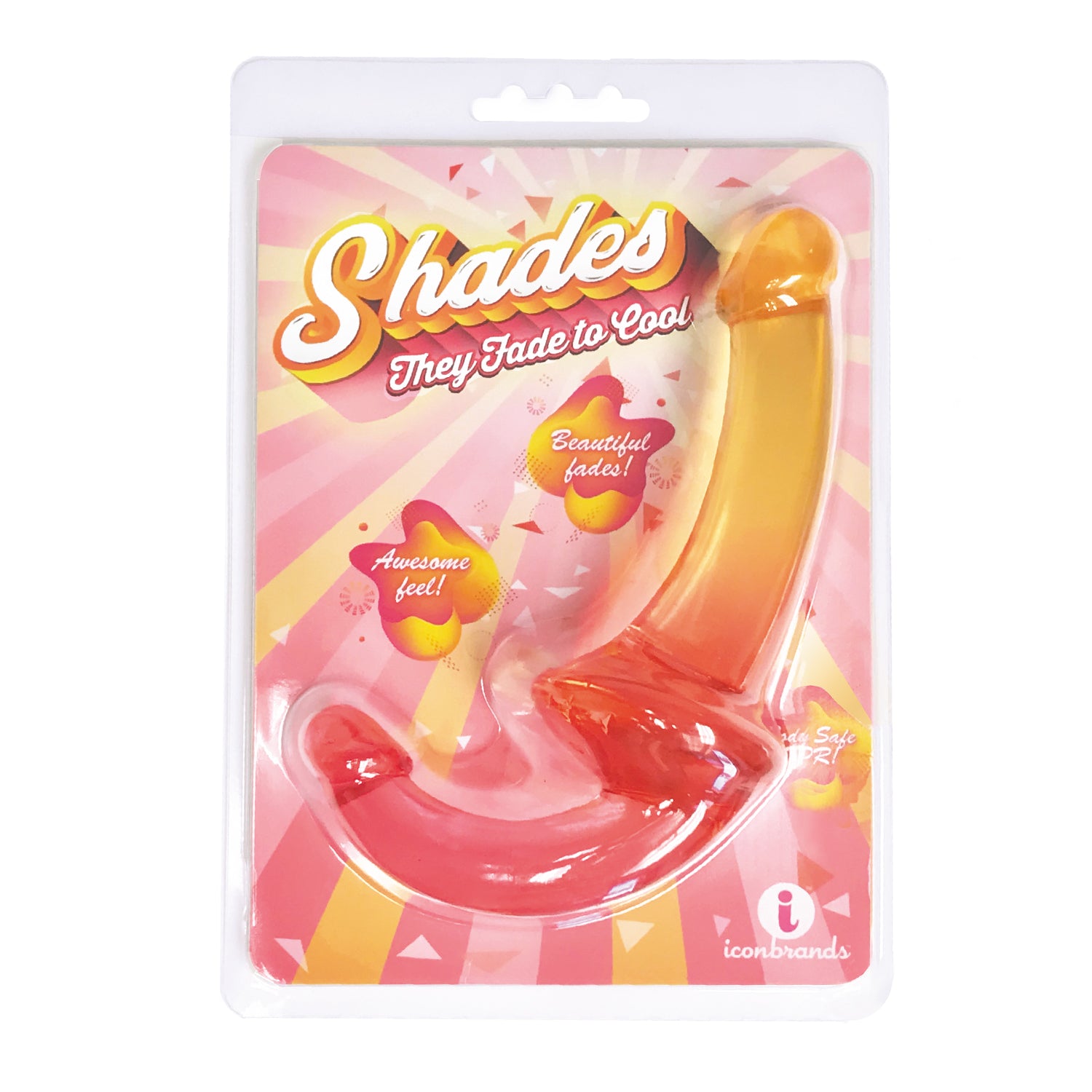 Shades - 9.5 Inch Strapless Double Dong - Pink to Orange - Not Very Vanilla