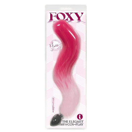 Foxy Fox Tail Silicone Butt Plug - Pink Gradient - Not Very Vanilla