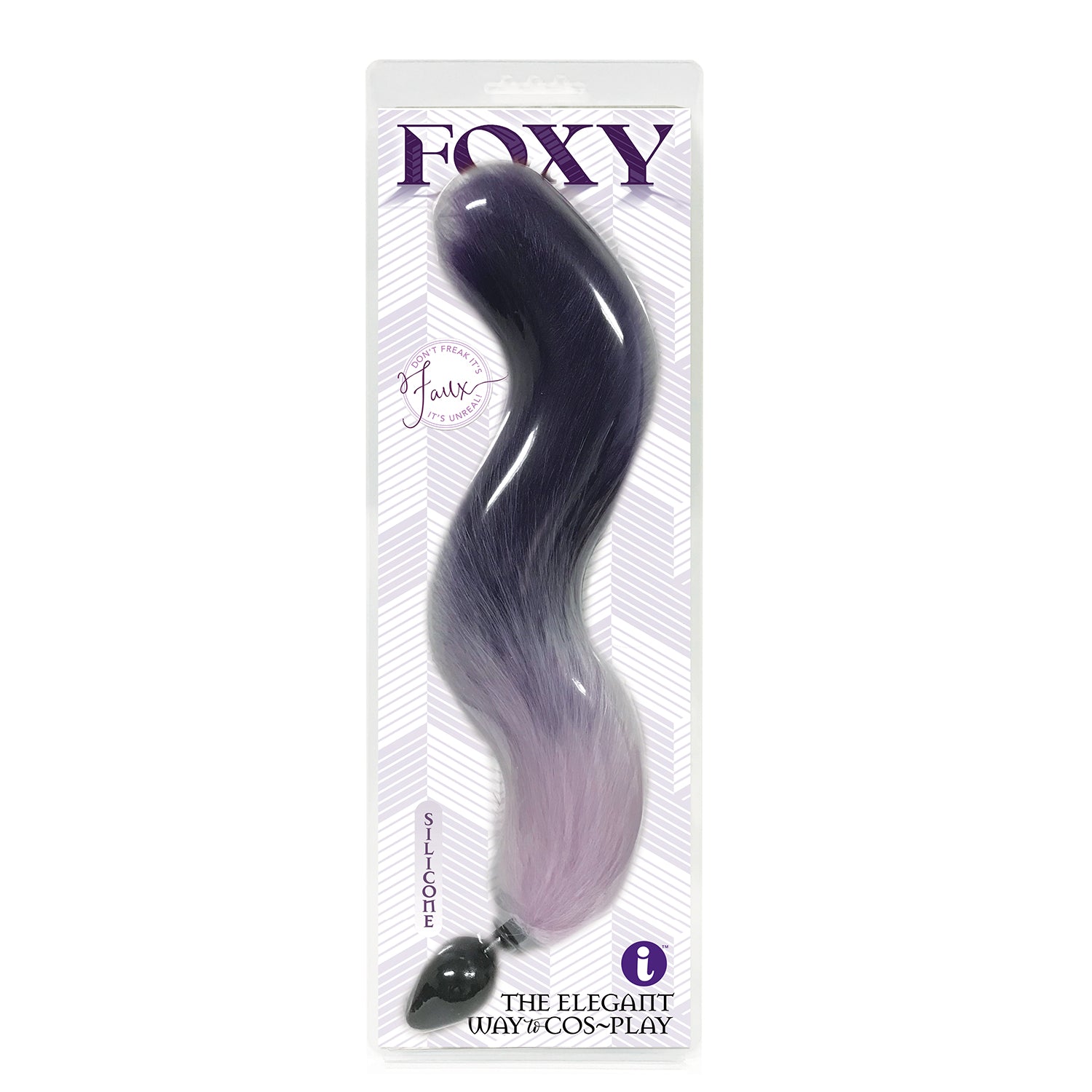 Foxy Fox Tail Silicone Butt Plug - Purple Gradient - Not Very Vanilla