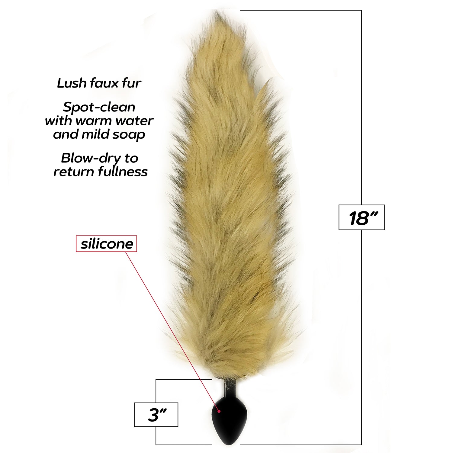 Foxy Fox Tail Silicone Butt Plug - Gold - Not Very Vanilla