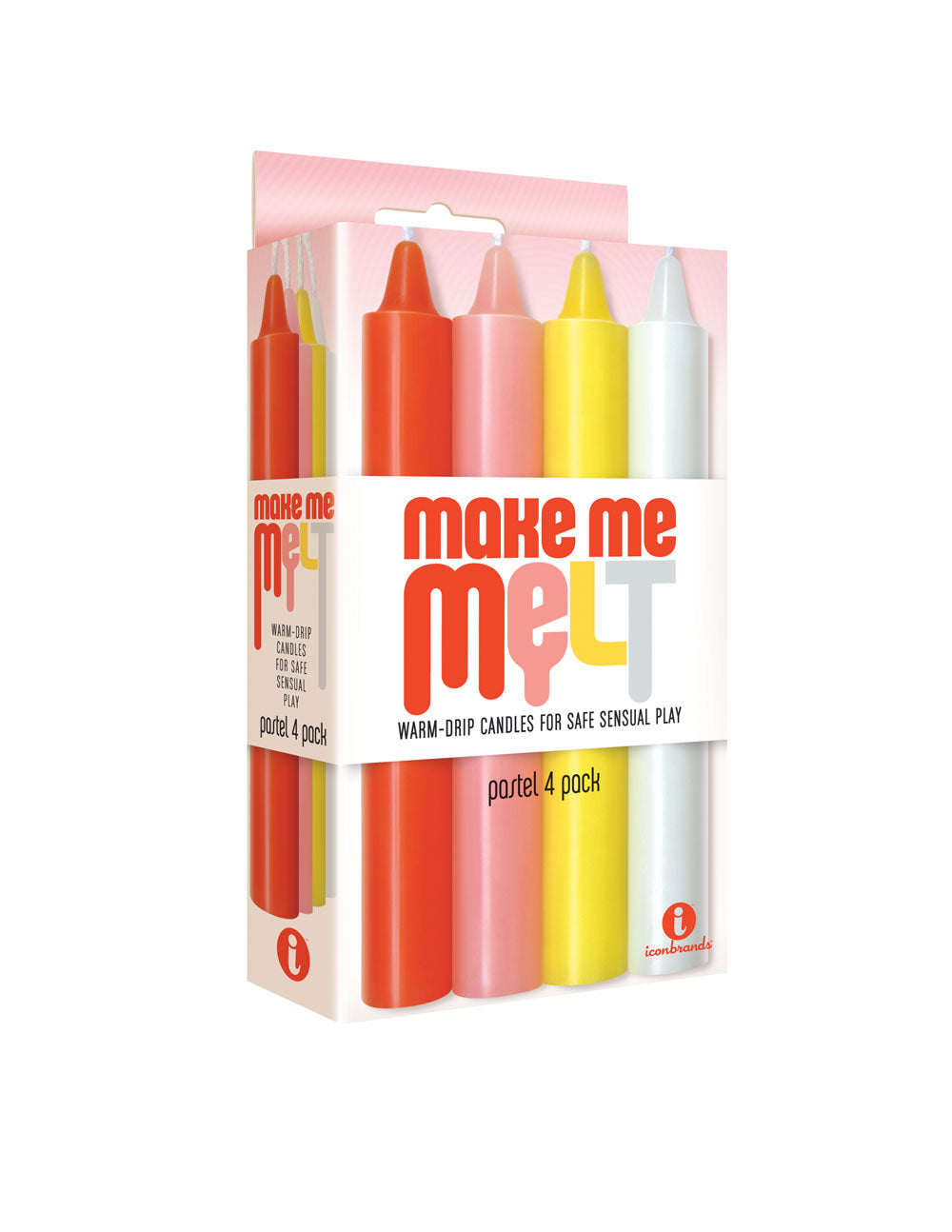 The 9's Make Me Melt Sensual Warm-Drip Candles 4 Pack - Pastel - Not Very Vanilla