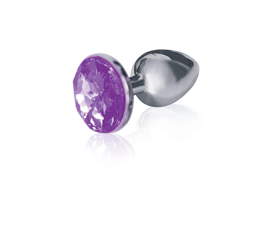 The 9's the Silver Starter Bejeweled Stainless Steel Plug - Violet - Not Very Vanilla