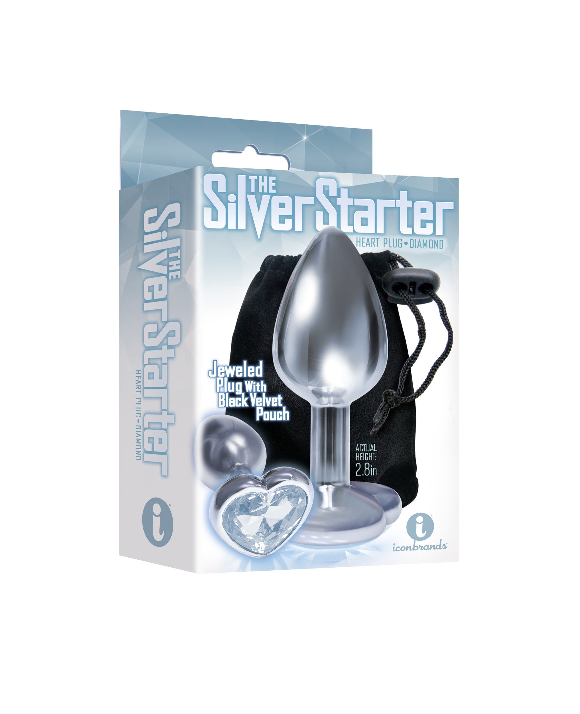 The 9's the Silver Starter Heart Bejeweled Stainless Steel Plug - Diamond - Not Very Vanilla