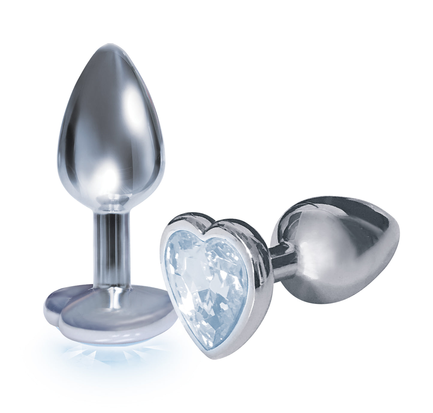 The 9's the Silver Starter Heart Bejeweled Stainless Steel Plug - Diamond - Not Very Vanilla