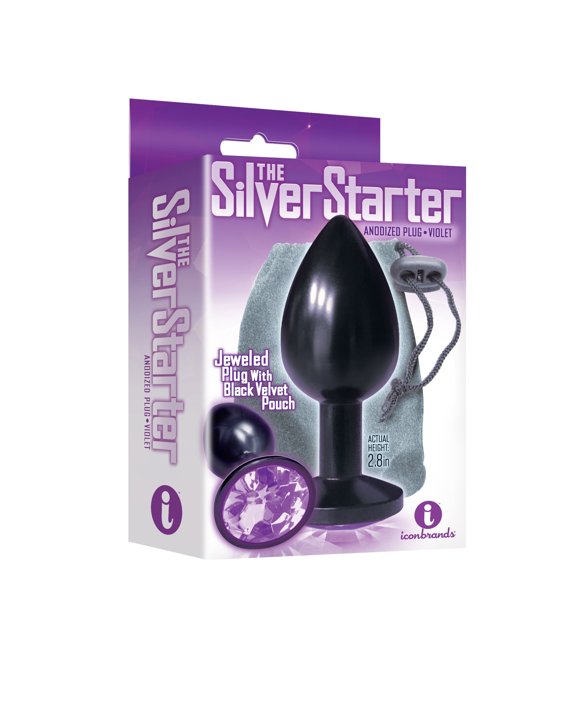 The 9's the Silver Starter Anodized Bejeweled Stainless Steel Plug - Violet - Not Very Vanilla