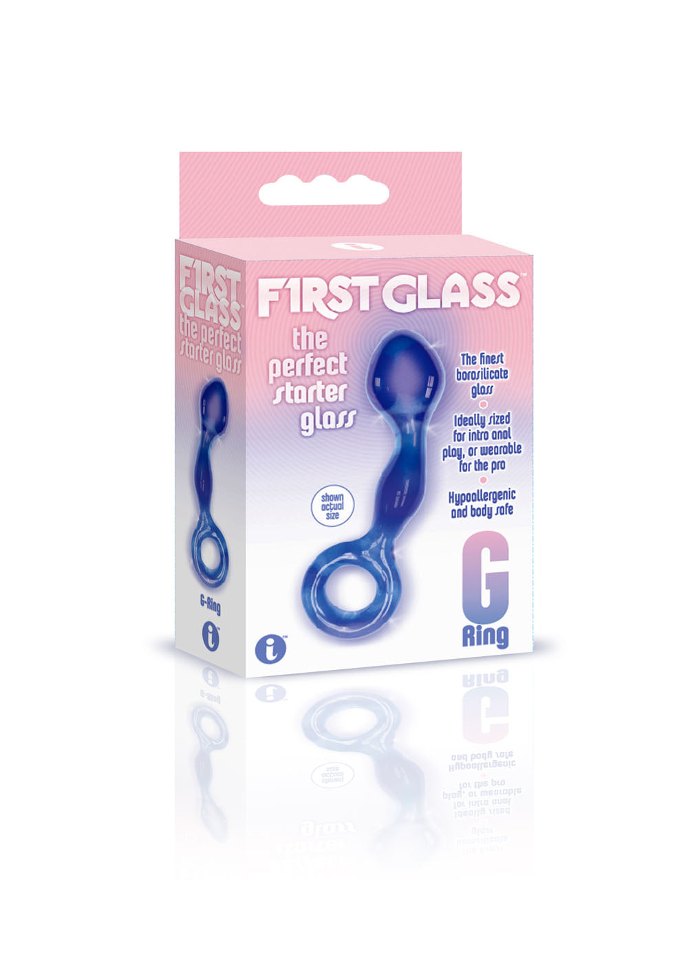 The 9's First Glass G-Ring Anal & Pussy Stimulator - Blue