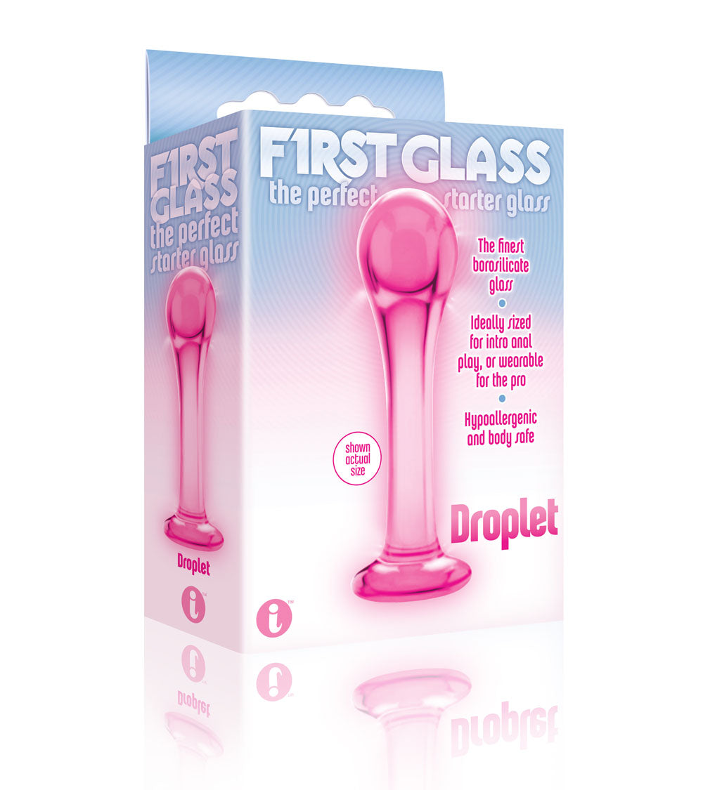 The 9's First Glass Droplet Anal & Pussy Stimulator - Pink - Not Very Vanilla