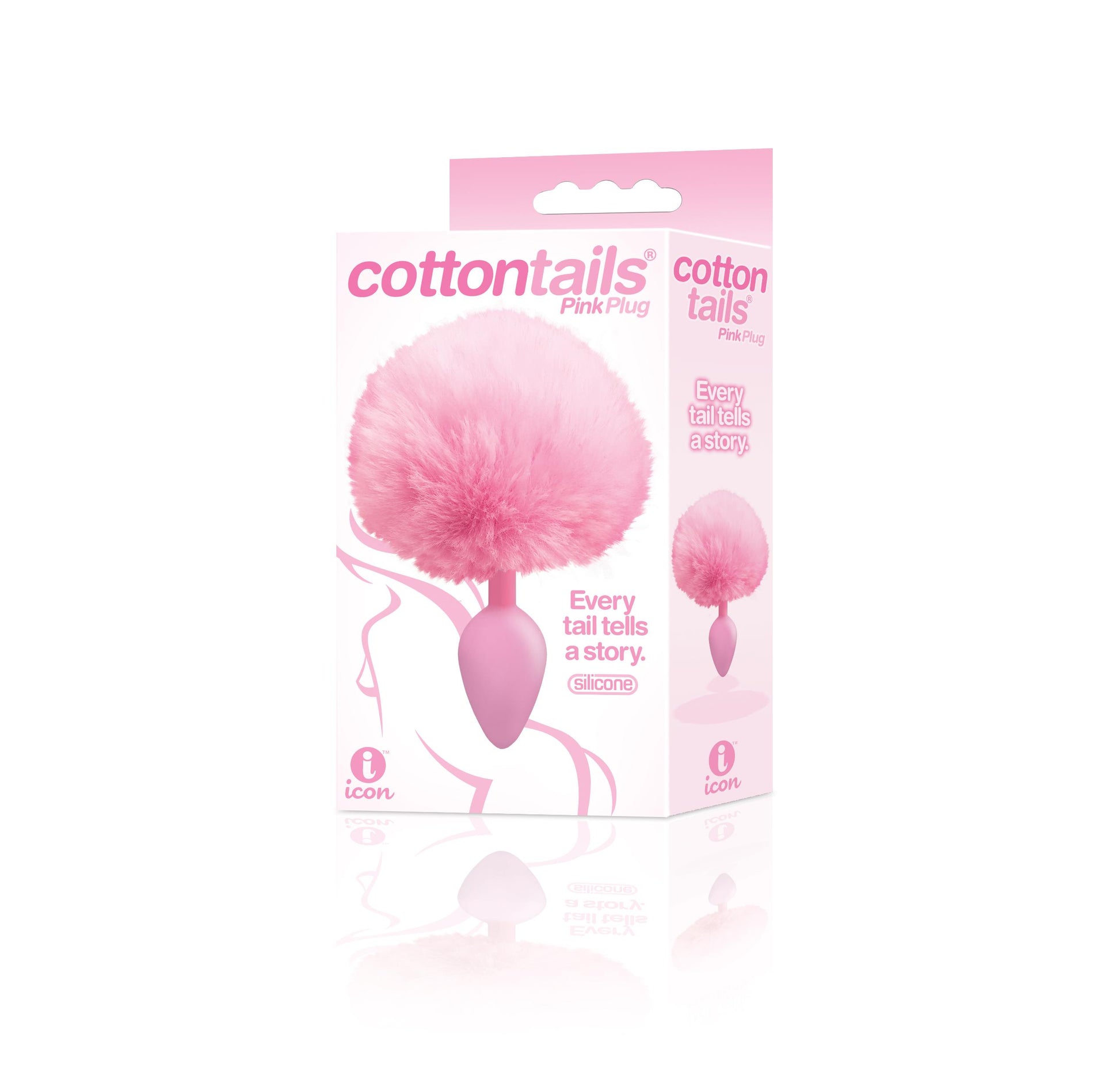 The 9's Cottontails Silicone Bunny Tail Butt Plug - Pink - Not Very Vanilla