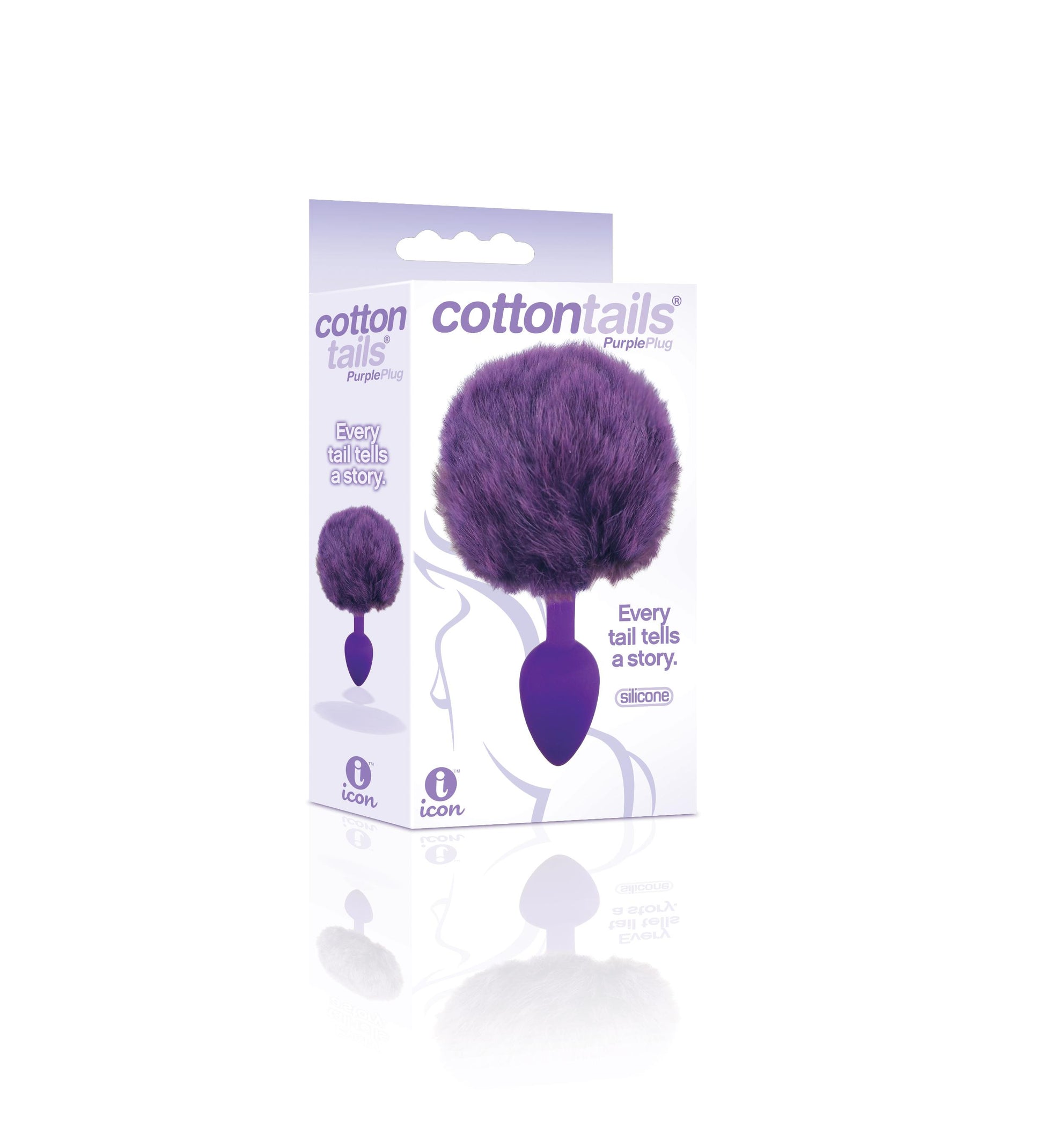 The 9's Cottontails Silicone Bunny Tail Butt Plug - Purple - Not Very Vanilla