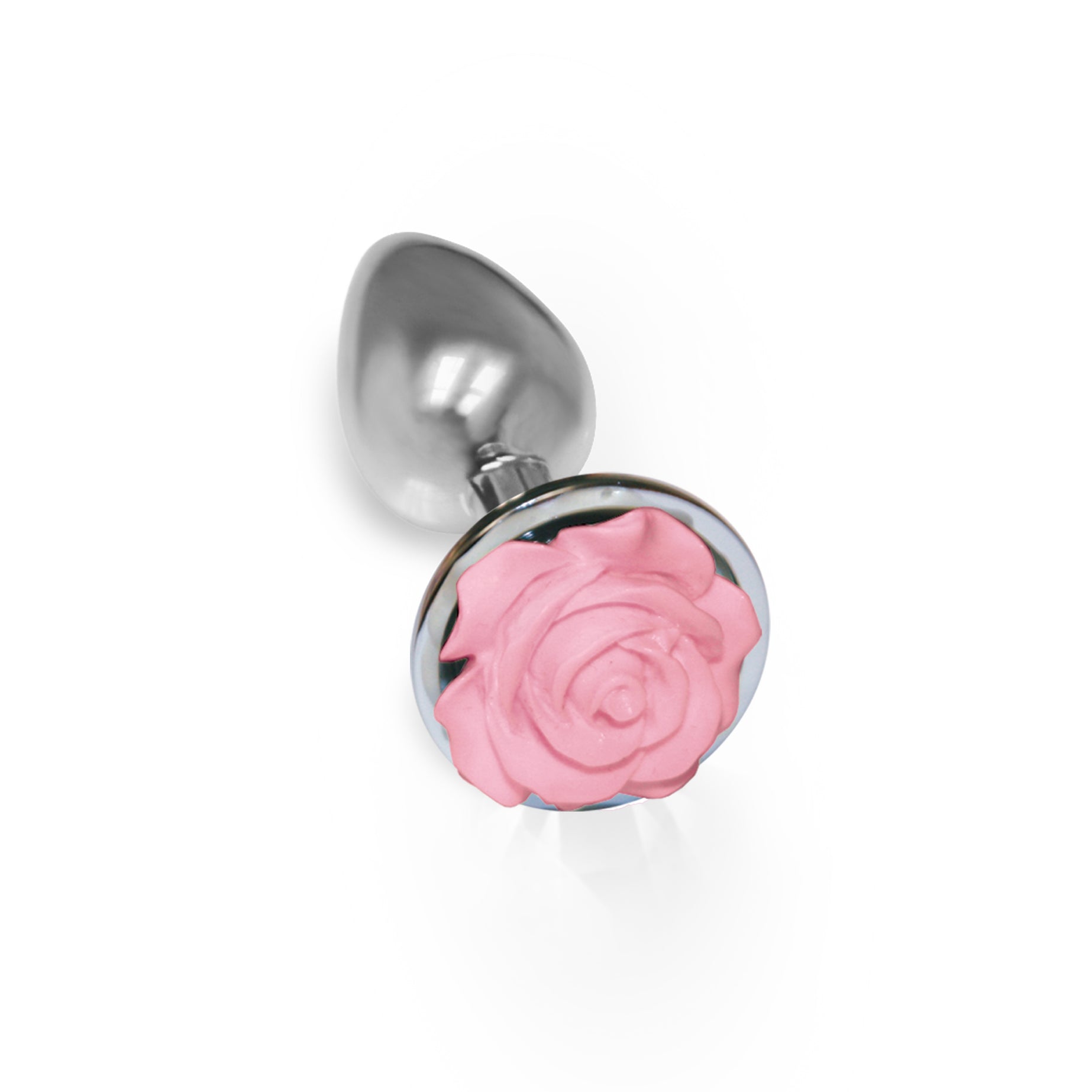 The 9's the Silver Starter Rose Floral Stainless Steel Butt Plug - Rose Pink - Not Very Vanilla