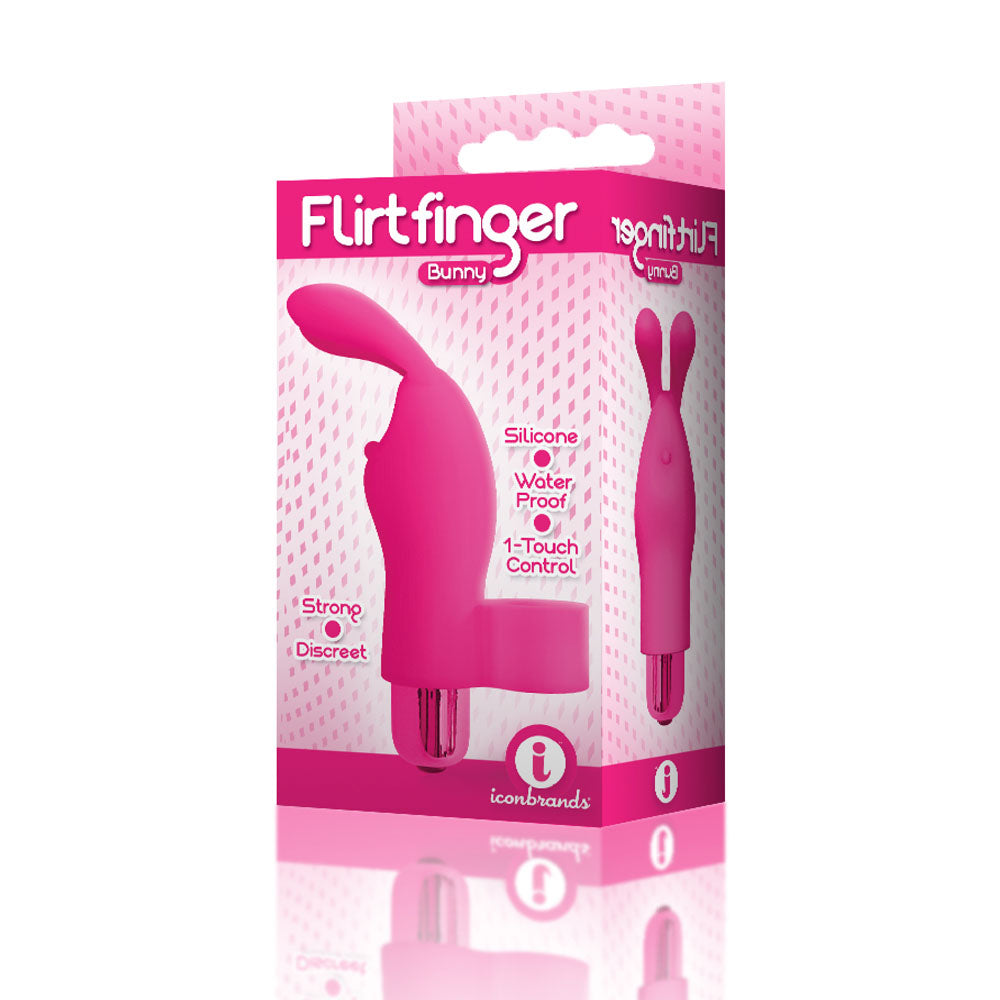 The 9's Flirt Bunny Finger Vibrator - Pink - Not Very Vanilla