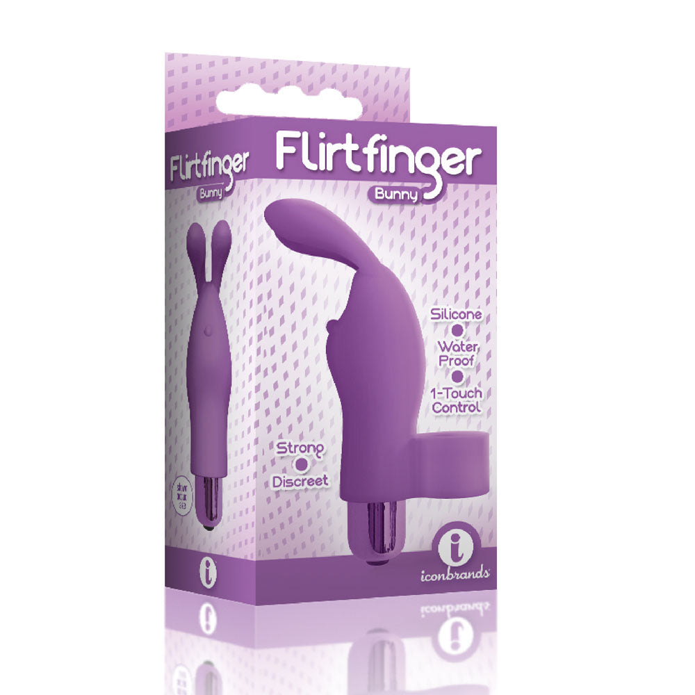 The 9's Flirt Finger Bunny Finger Vibrator - Purple - Not Very Vanilla