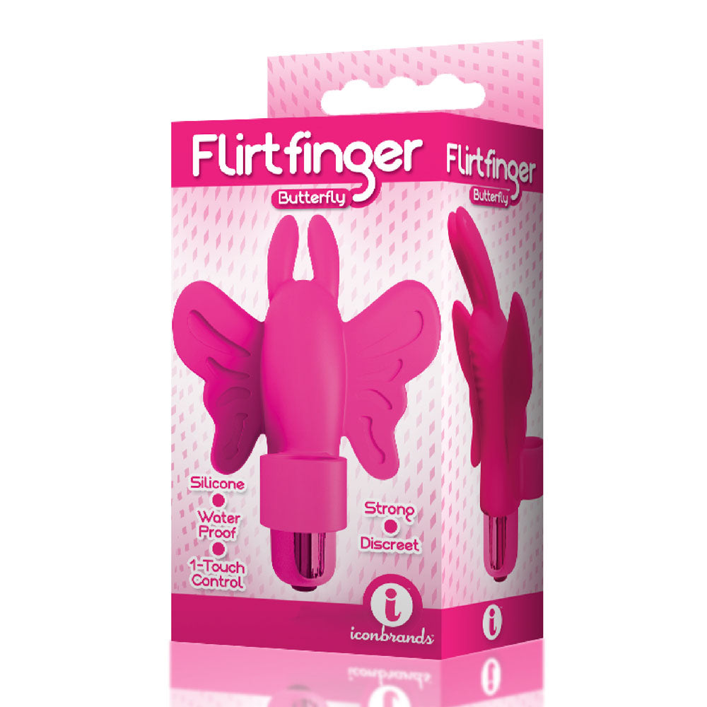 The 9's Flirt Finger Butterfly Finger Vibrator - Pink - Not Very Vanilla