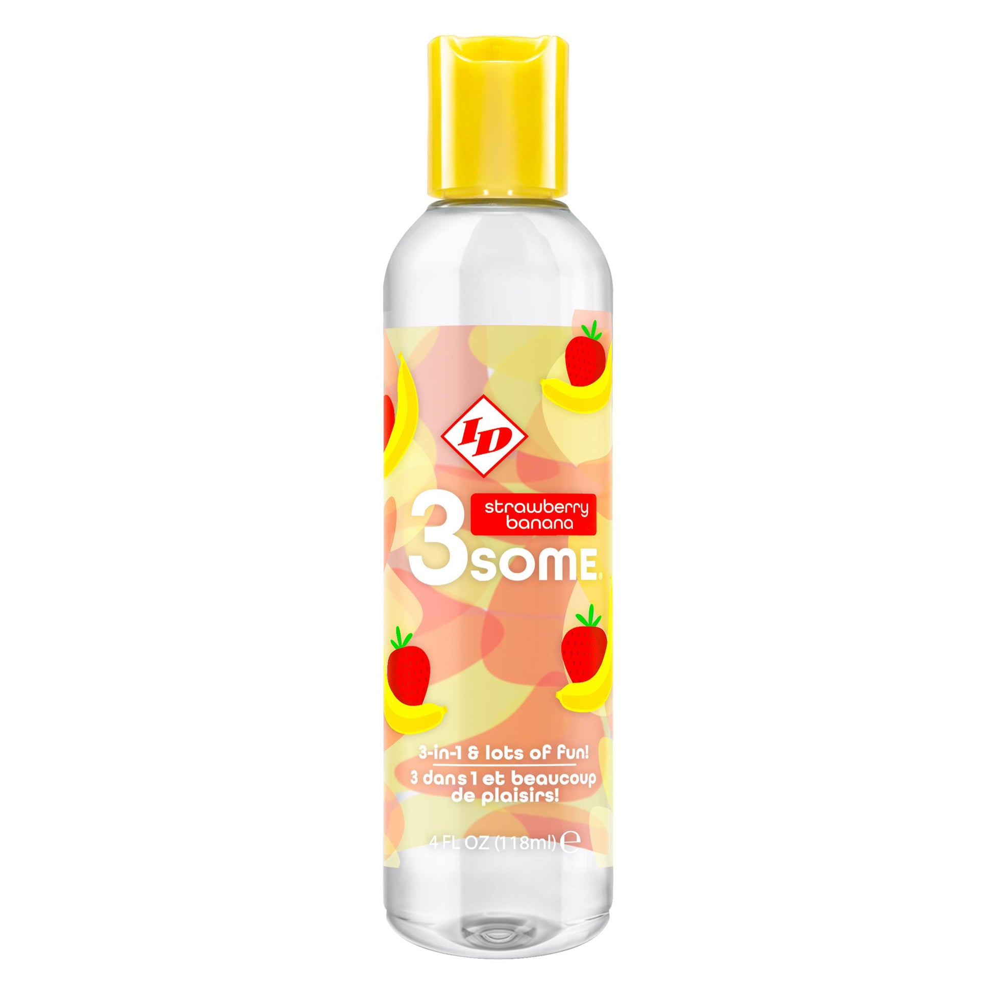 3some 3-in-1 Lubricant - Strawberry Banana - 4 Fl. Oz. - Not Very Vanilla