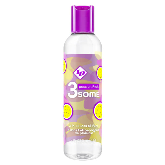 3some 3-in-1 Lubricant - Passion Fruit - 4 Fl. Oz. - Not Very Vanilla