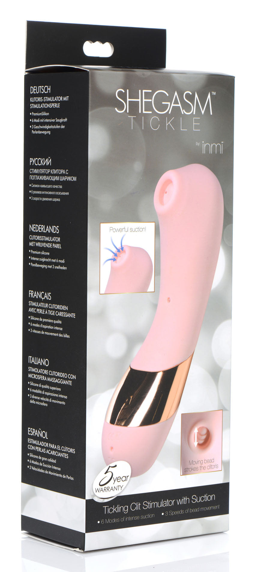 Shegasm Tickle Tickling Clit Stimulator With Suction - Pink - Not Very Vanilla