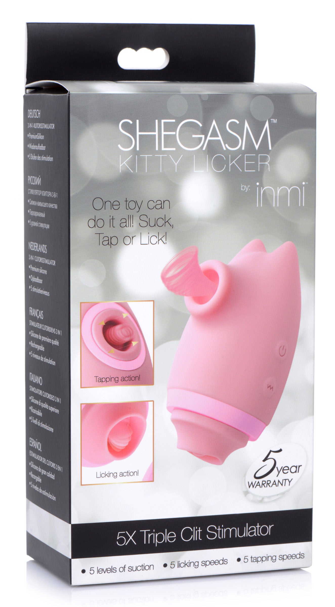 Shegasm Kitty Licker 5x Triple Clit Stimulator - Pink - Not Very Vanilla