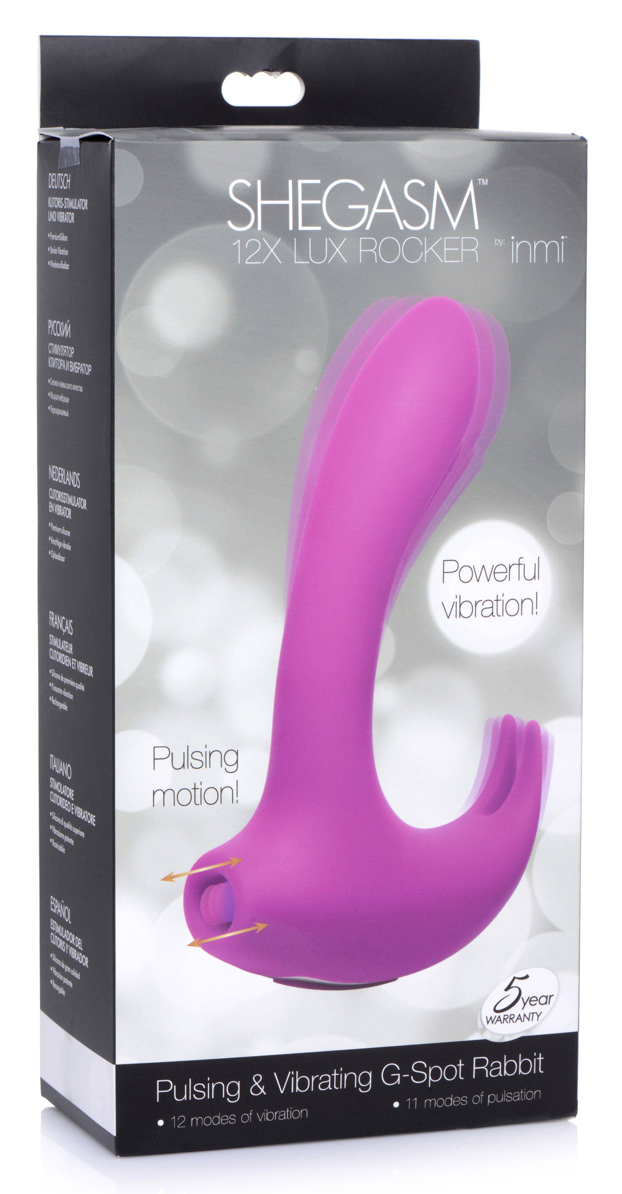 12x Lux Rocker Pulsing and Vibrating G-Spot Rabbit - Pink - Not Very Vanilla