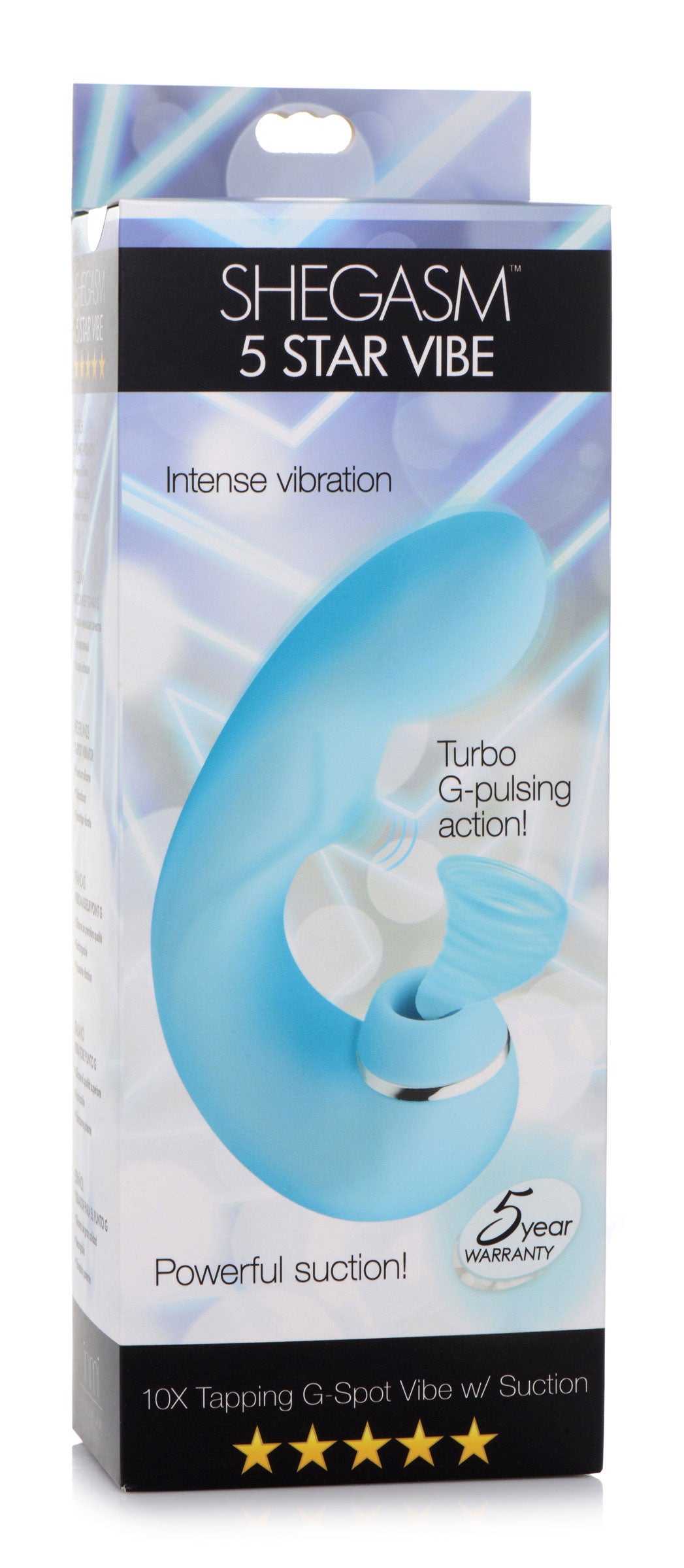 Shegasm 5 Star 10x Tapping G-Spot Vibe With Suction - Teal - Not Very Vanilla