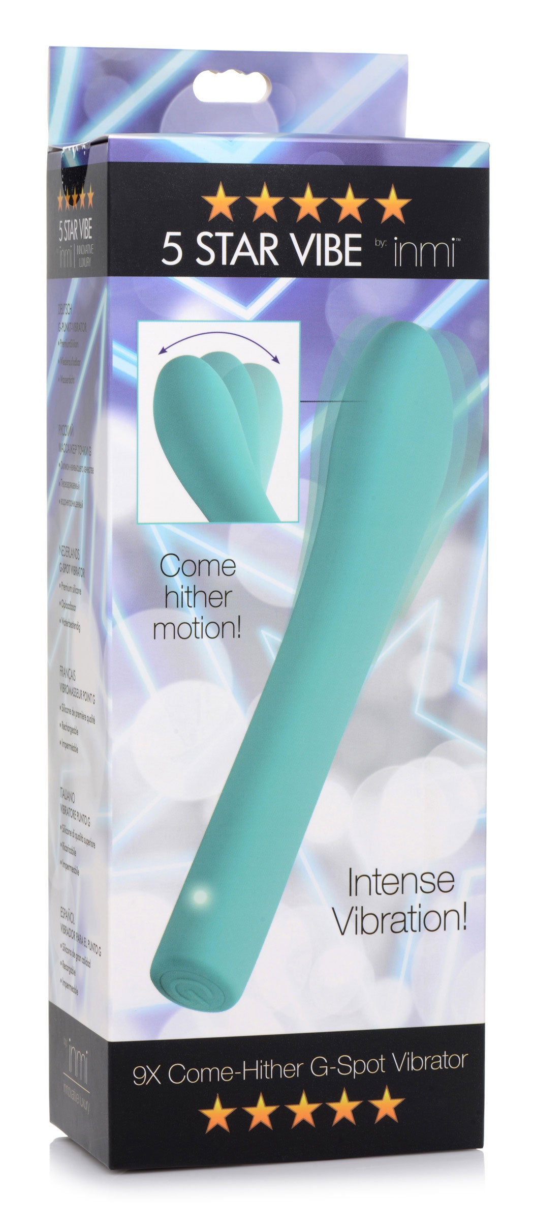 5 Star 9x Come-Hither G-Spot Silicone Vibrator - Teal - Not Very Vanilla