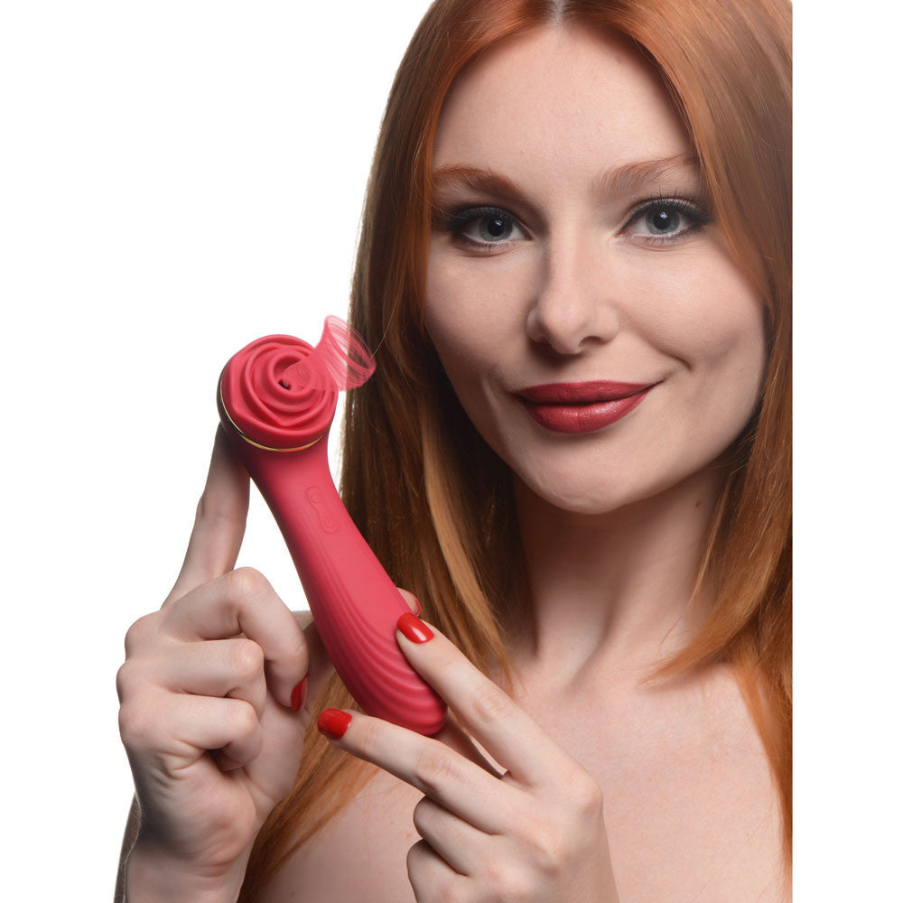 Bloomgasm Passion Petals 10x Suction Rose Vibrator - Red - Not Very Vanilla