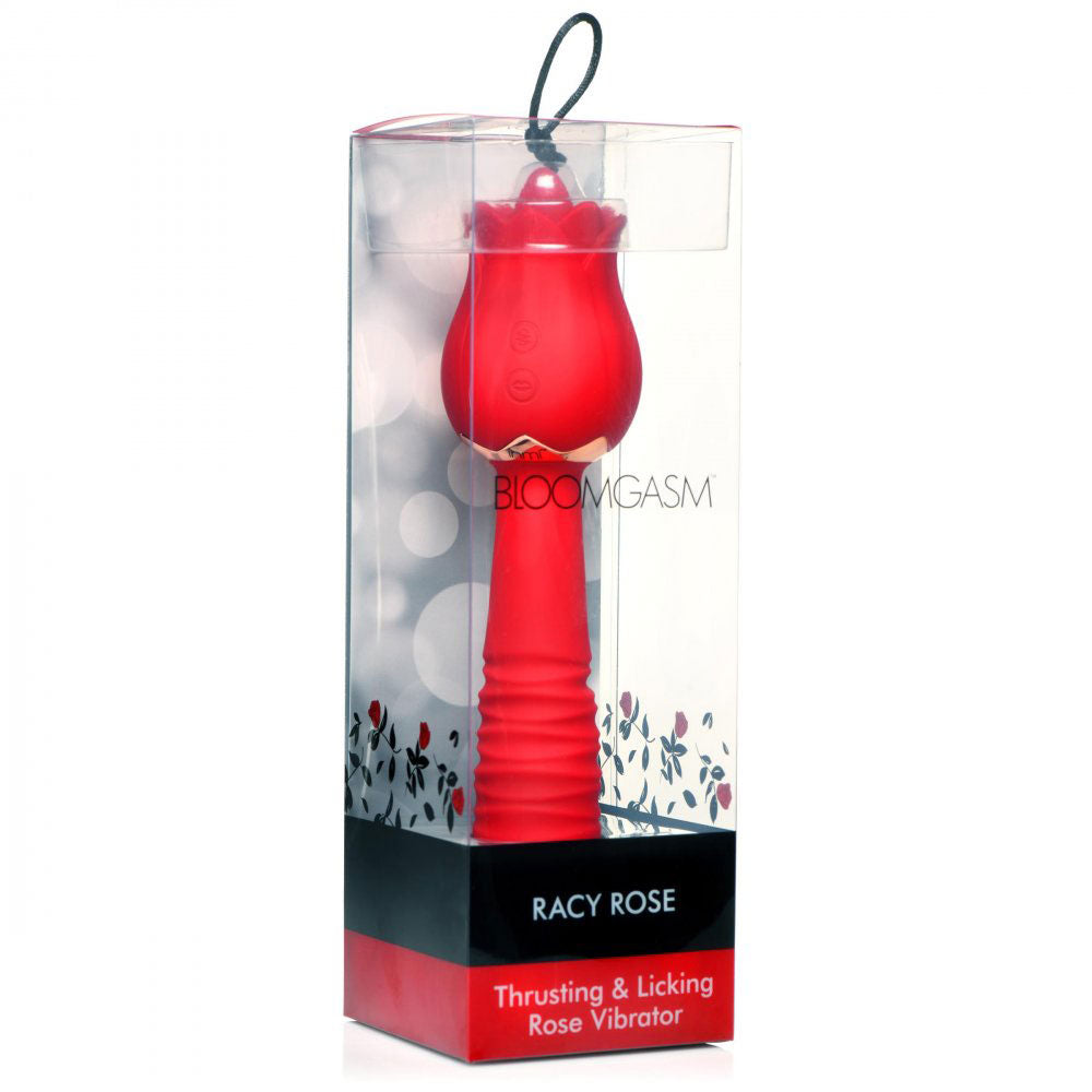 Bloomgasm Racy Rose Thrust and Lick Vibrator - Red - Not Very Vanilla