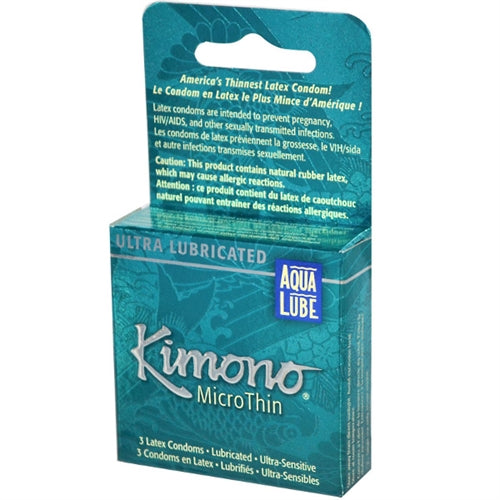 Kimono Microthin Plus Aqua Lube - 3 Pack - Not Very Vanilla