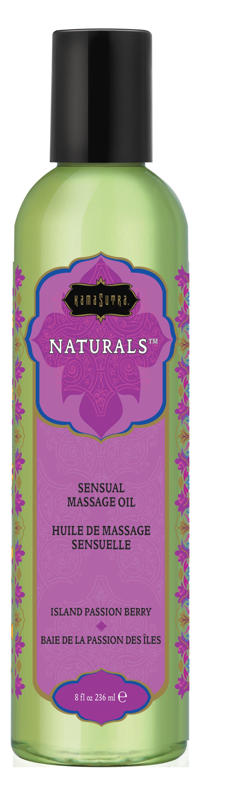 Naturals Massage Oil - Island Passion Berry - 8 Fl. Oz. - Not Very Vanilla