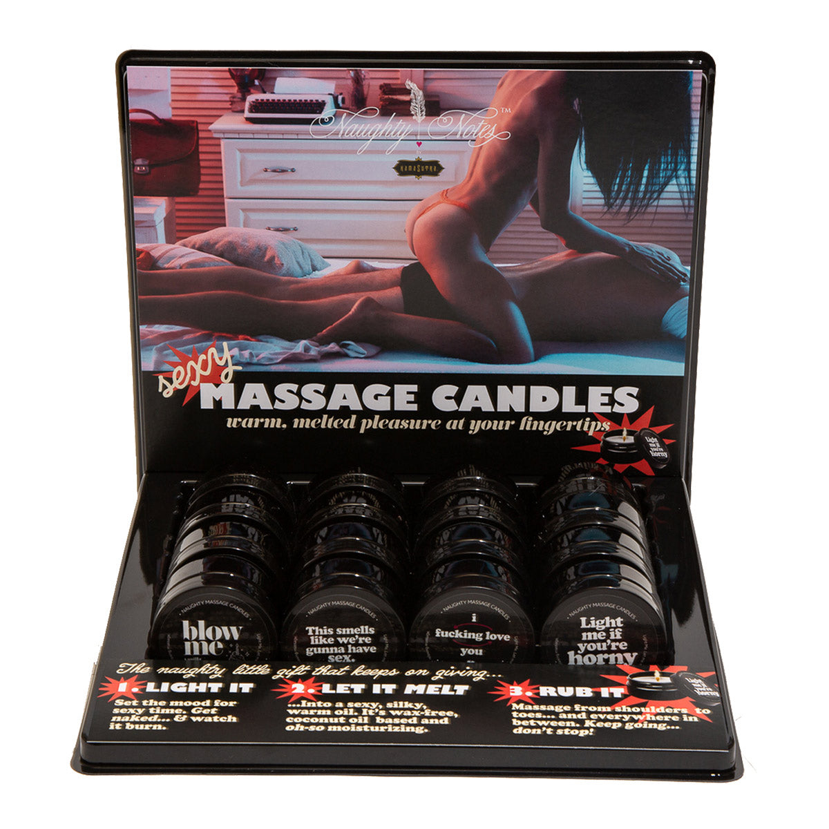 Massage Candle 2 Oz Prepack Display - Not Very Vanilla