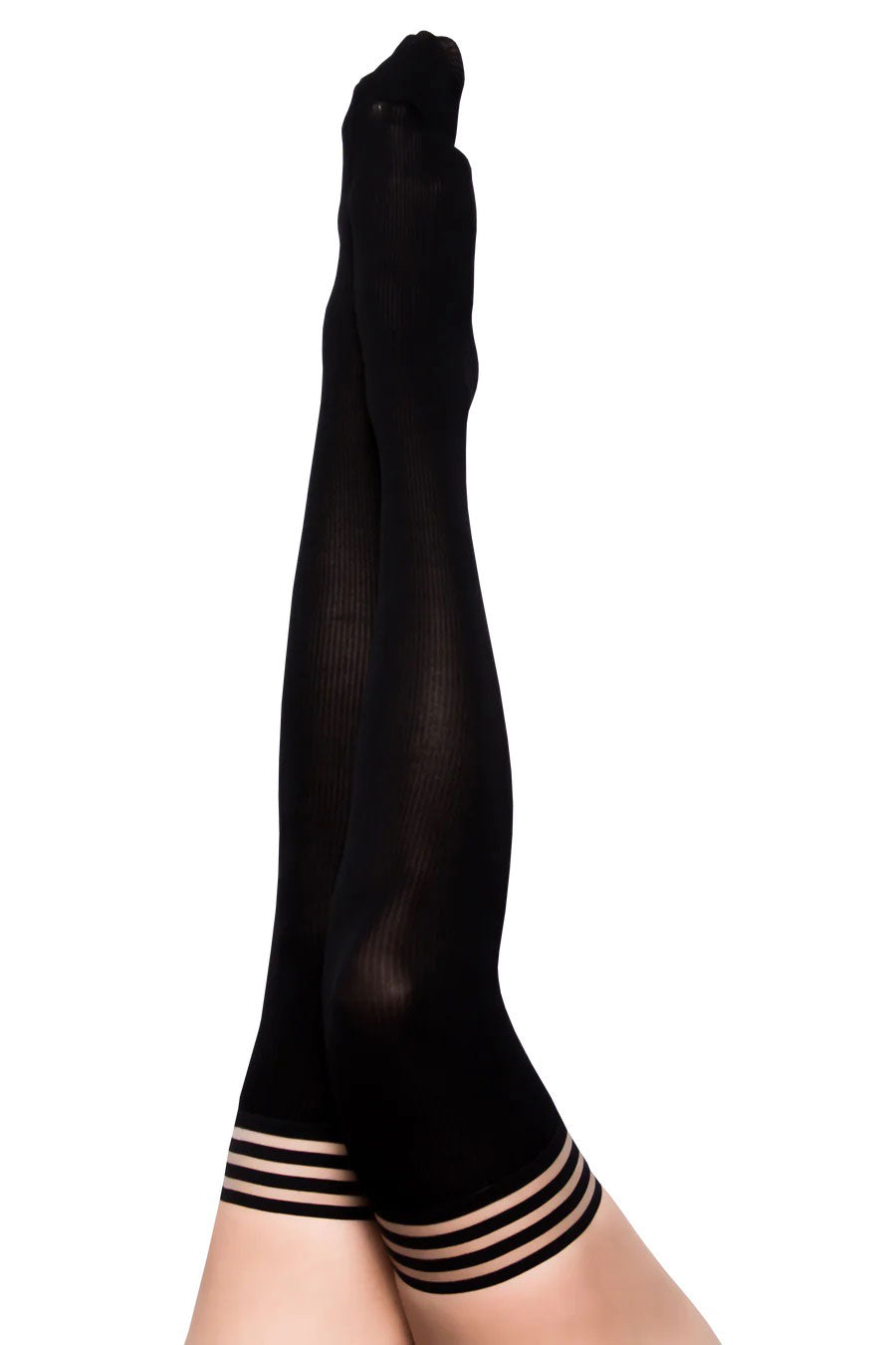 Dana Lynn - Ribbed Thigh High - Size a - Black - Not Very Vanilla