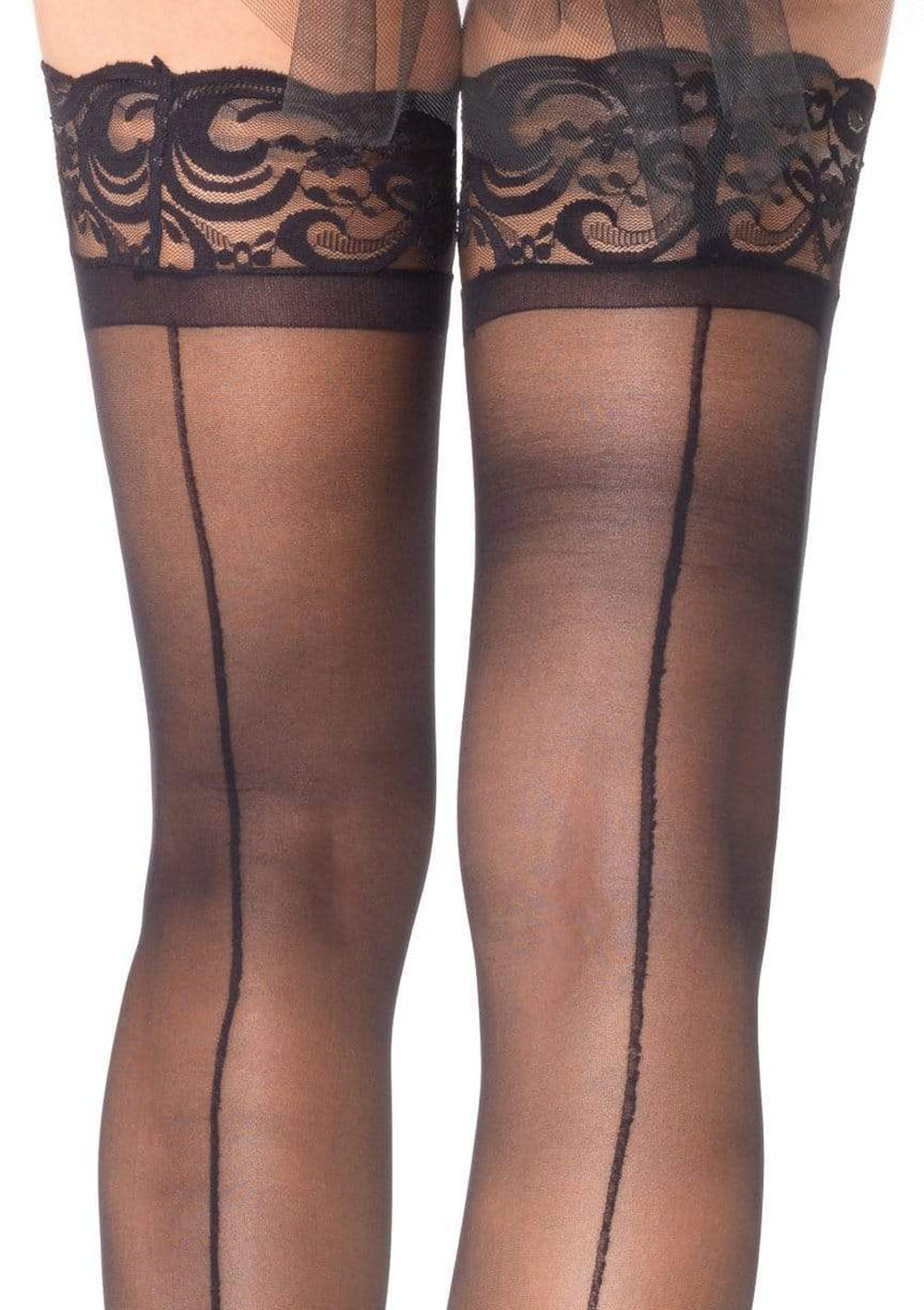 Stay Up Sheerthigh Highs - Black - One Size - Not Very Vanilla