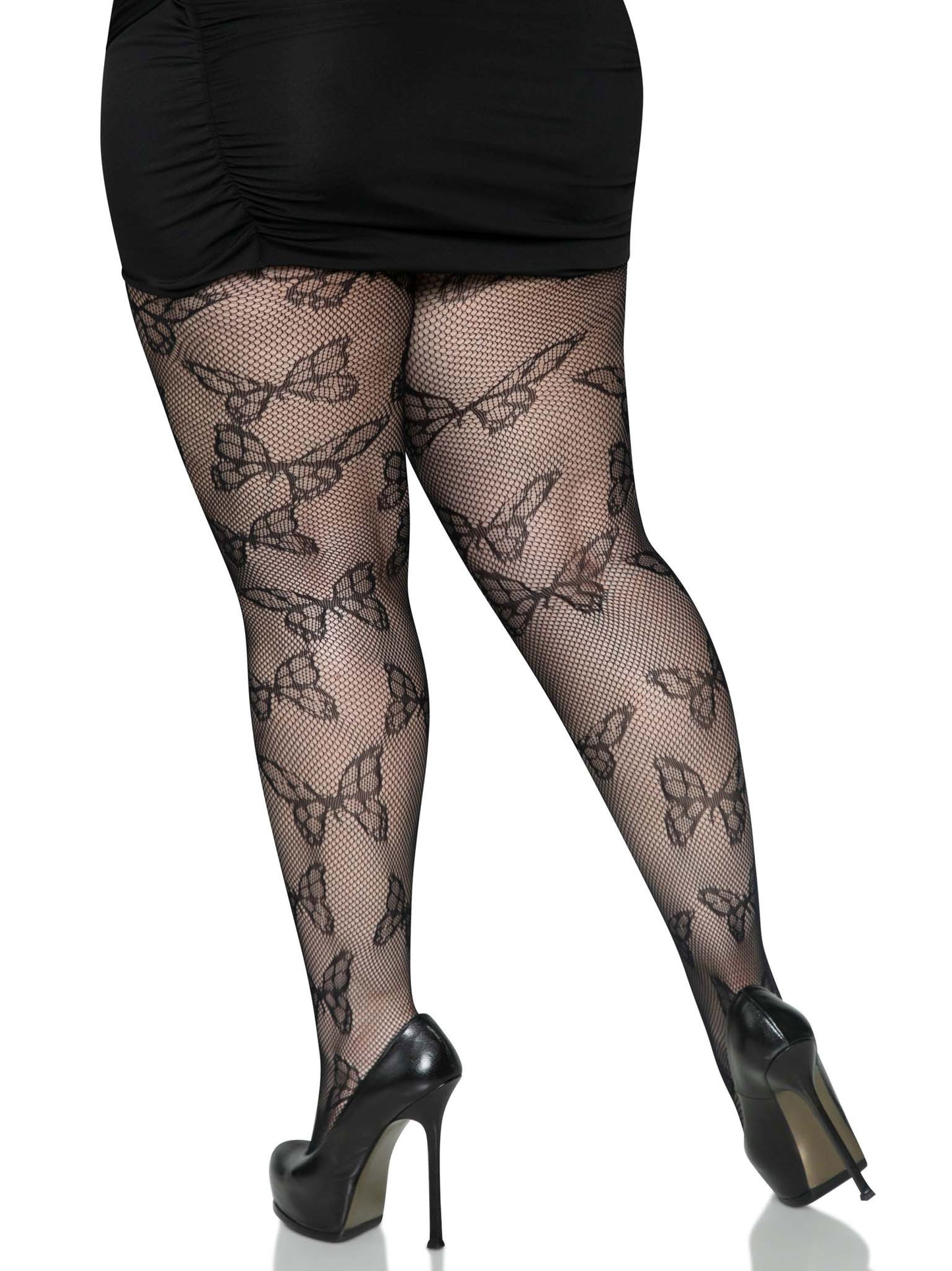 Butterfly Net Tights - 1x/2x - Black - Not Very Vanilla