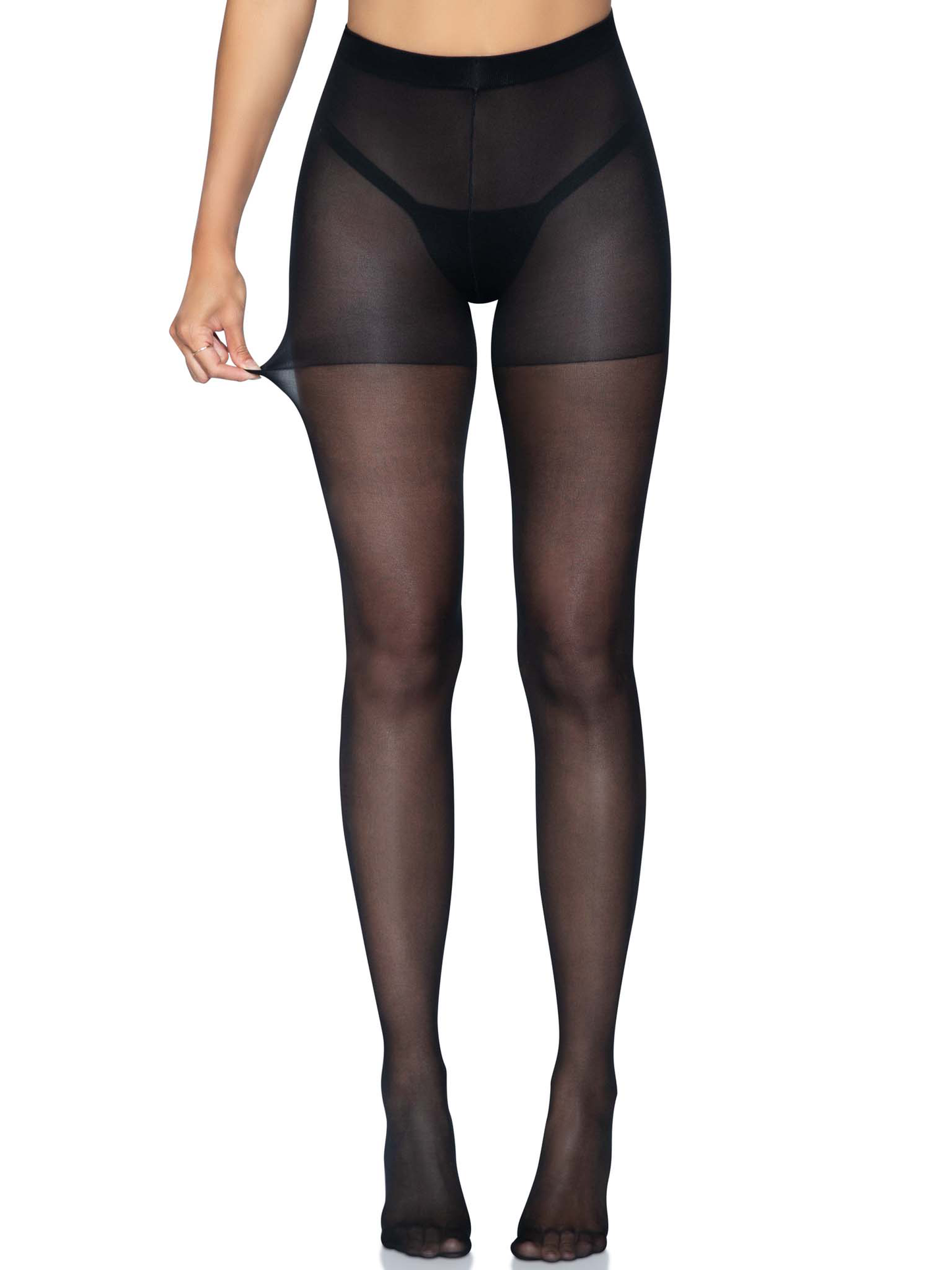 Sheer Open Butt Crotchless Pantyhose - One Size - Black - Not Very Vanilla