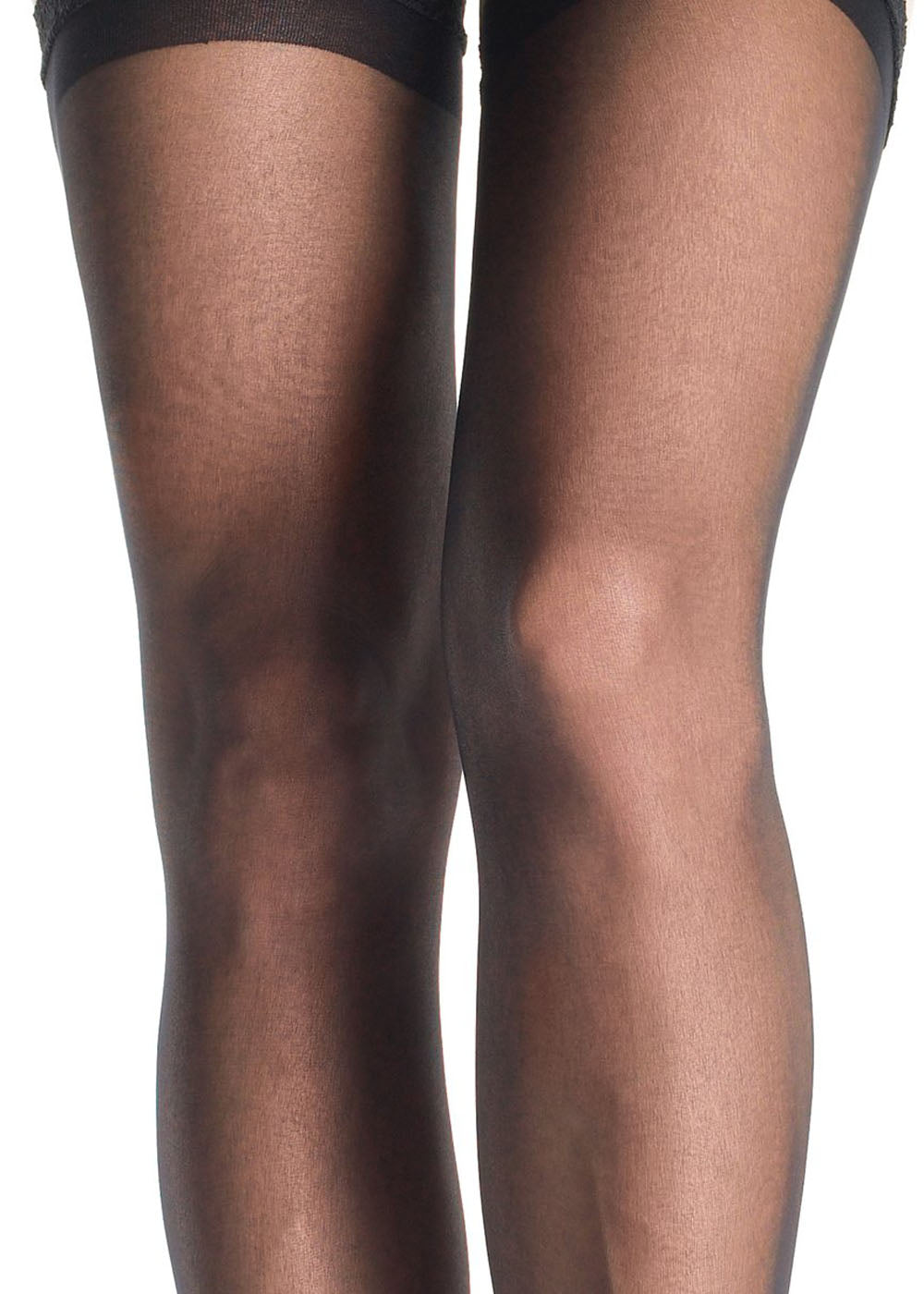 Sheer Thigh Highs - Queen Size - Black - Not Very Vanilla