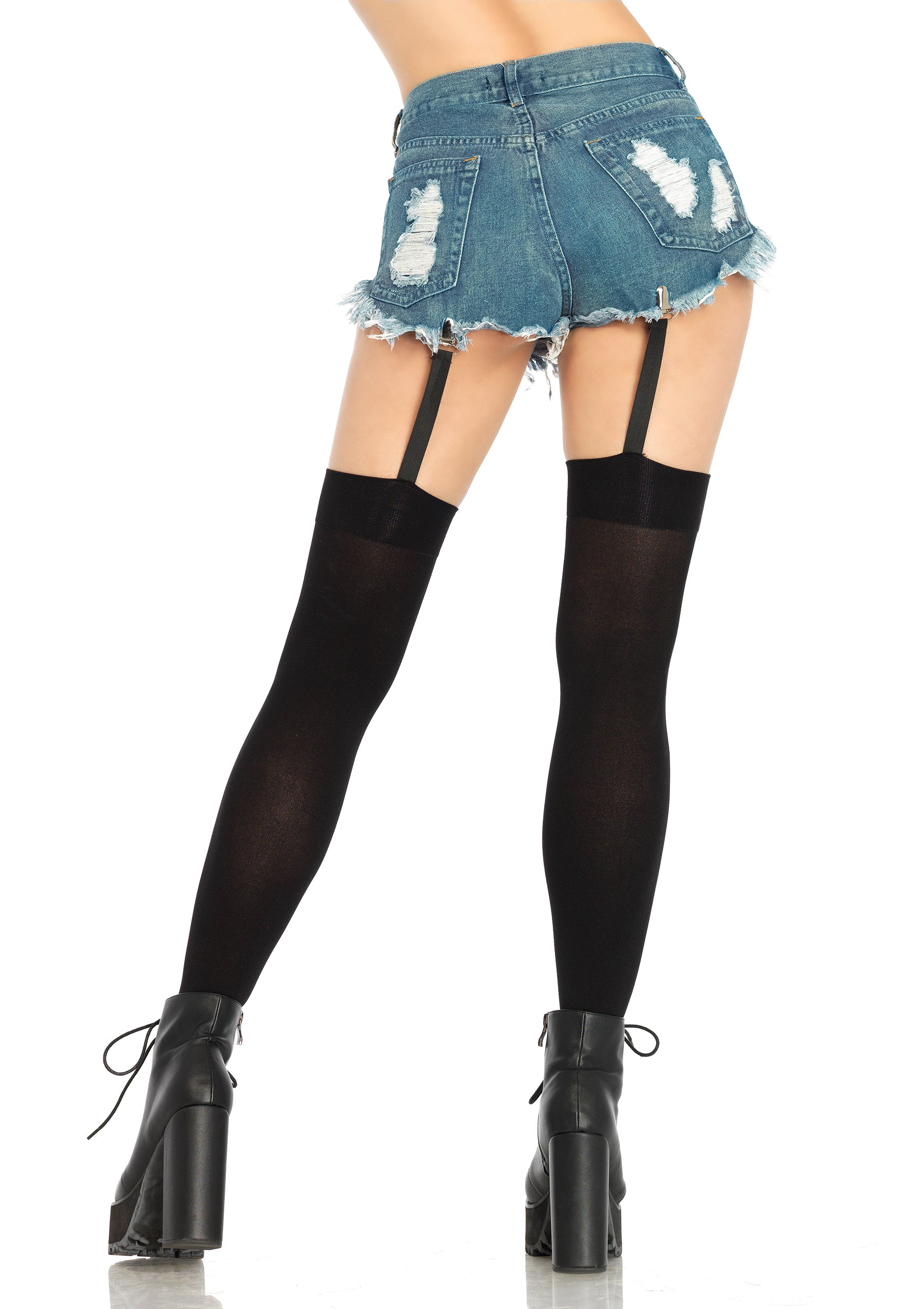 Attached Clip Garter Thigh Highs - One Size - Not Very Vanilla