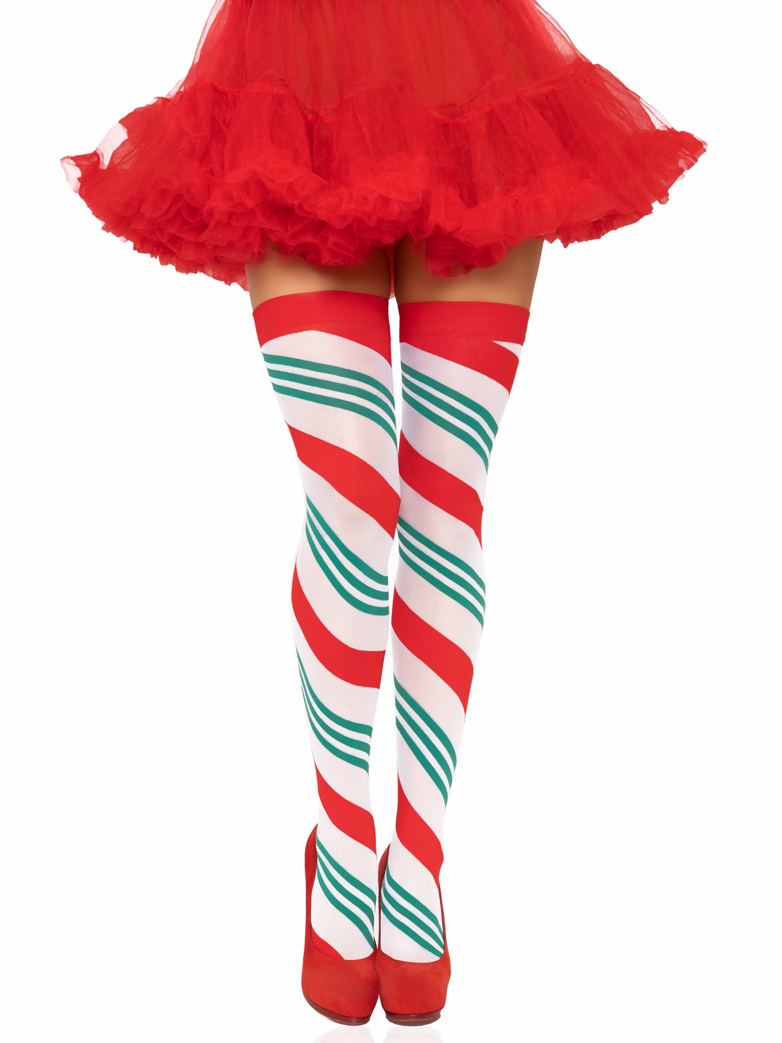 Holiday Ribbon Thigh High - Swirl - Not Very Vanilla