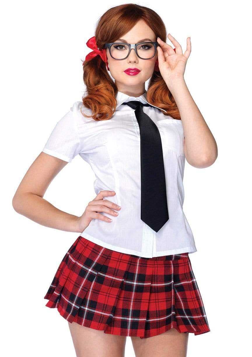 Private School Sweetie Costume - Large - White / Red - Not Very Vanilla