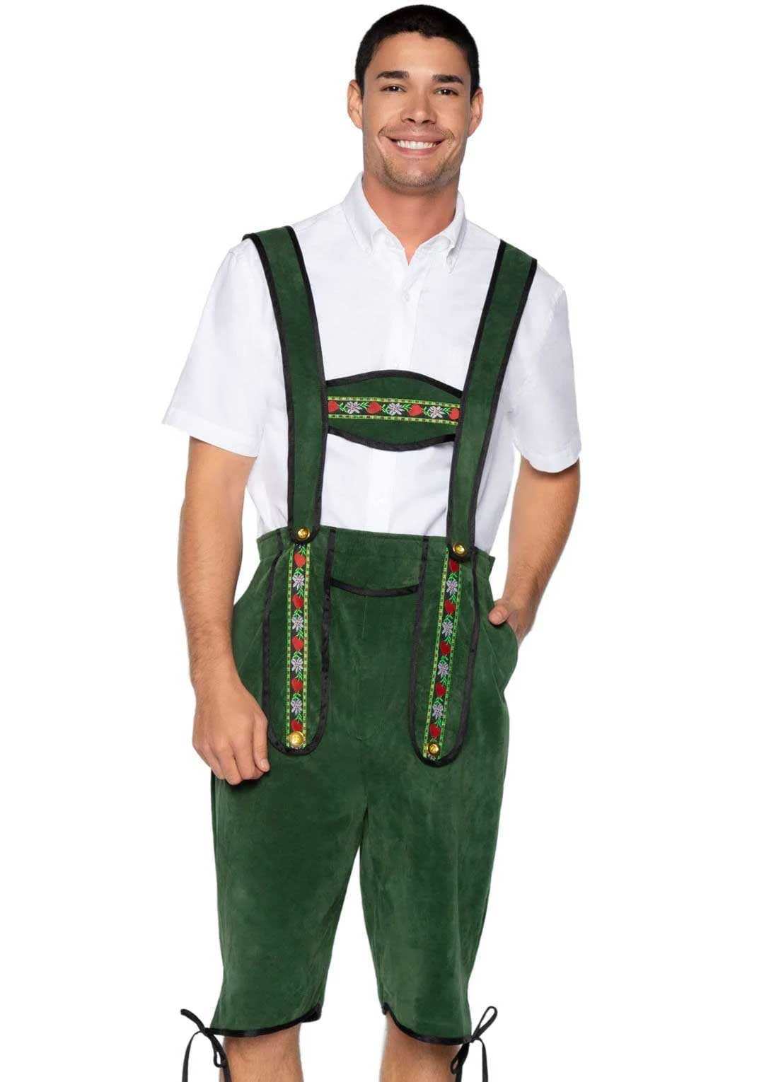 Men's Beerfest Lederhosen Oktoberfest Costume - X-Large - Green - Not Very Vanilla