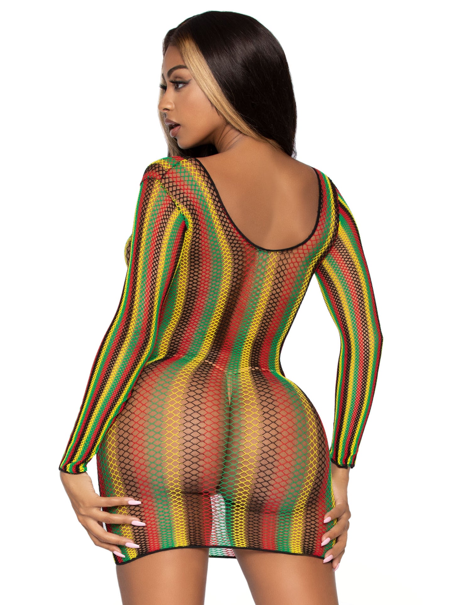 Rasta Net Mini Dress - One Size - Not Very Vanilla