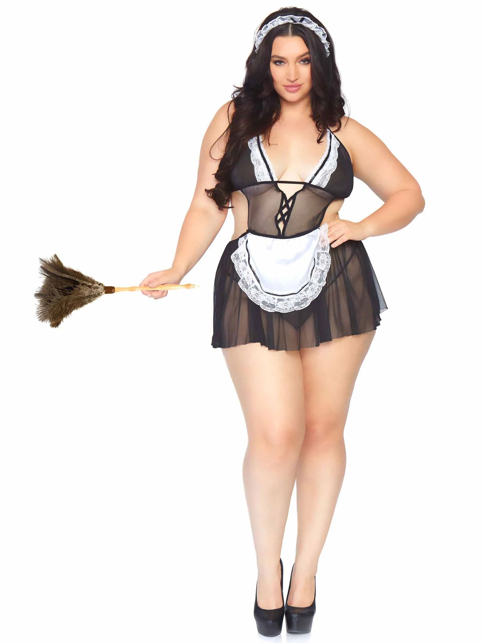 3 Pc Fantasy French Maid - 1x/2x - Black/white - Not Very Vanilla