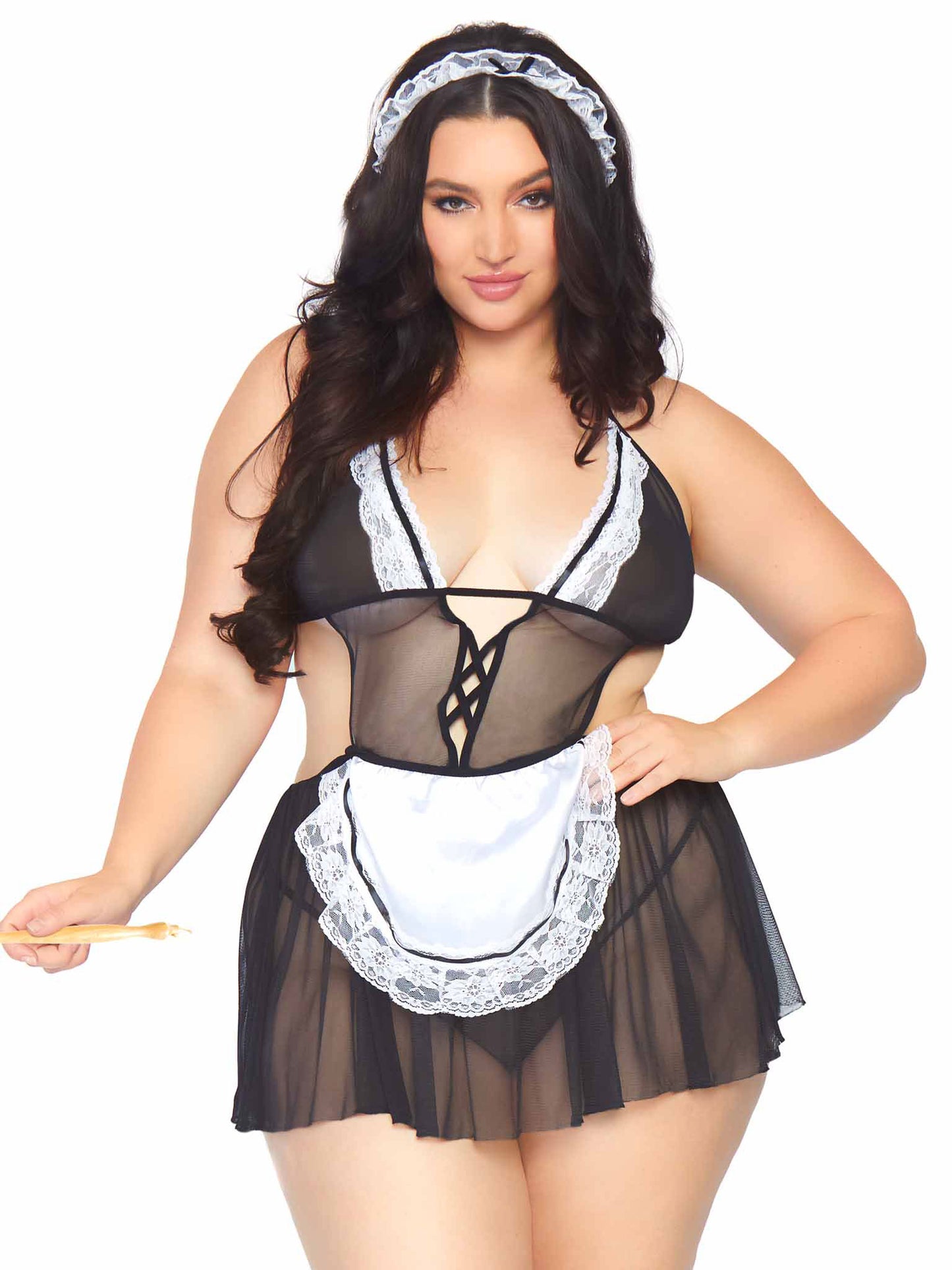 3 Pc Fantasy French Maid - 1x/2x - Black/white - Not Very Vanilla