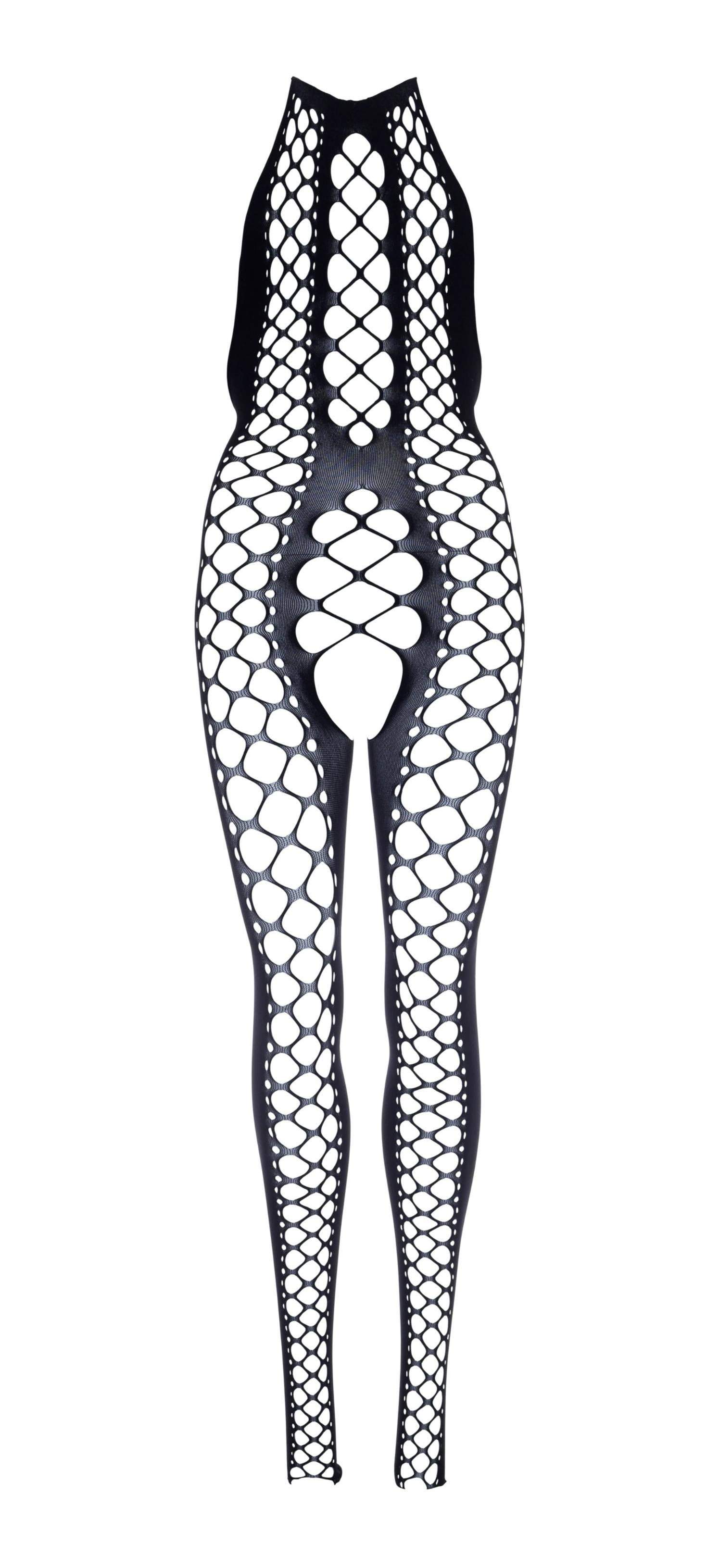 Net Panel Bodystocking - One Size - Black - Not Very Vanilla