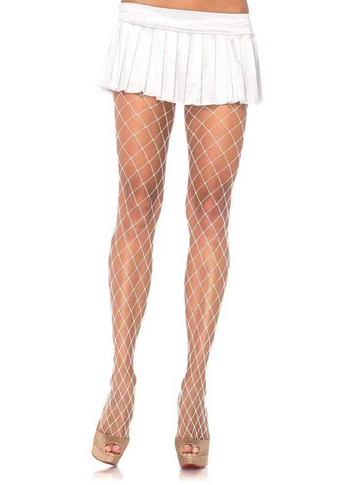 Xena Spandex Diamond Tights - One Size - White - Not Very Vanilla