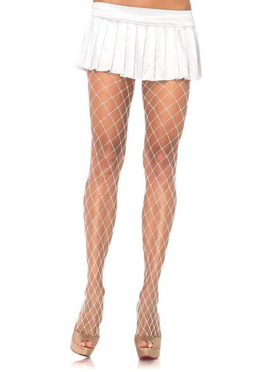 Xena Spandex Diamond Tights - One Size - White - Not Very Vanilla