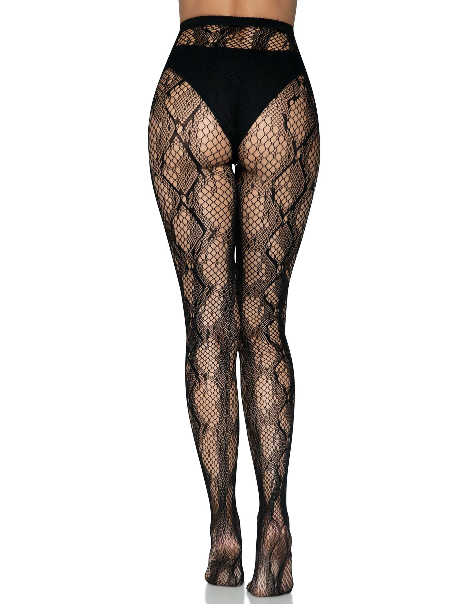 Python Net Tights - One Size - Black - Not Very Vanilla