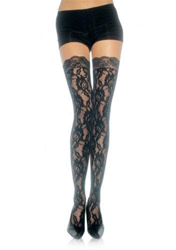 black lace thigh highs