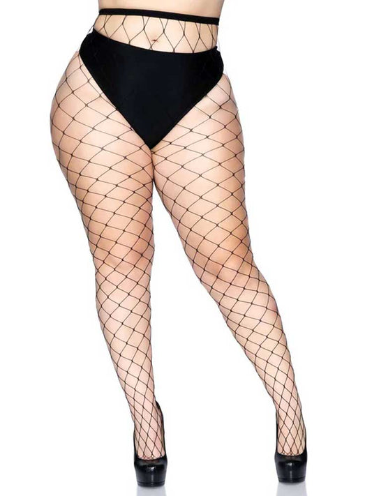 Fence Net Pantyhose - Queen - Black - Not Very Vanilla