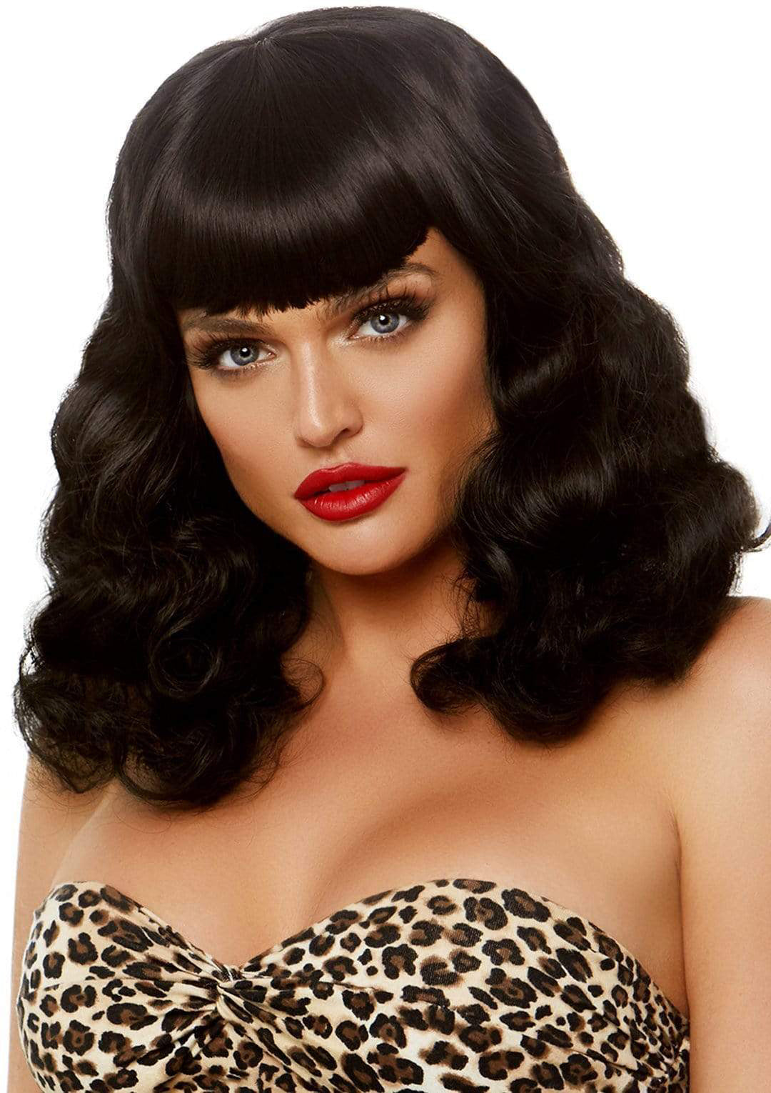 16 Inch Retro Curly Bob Wig - Black - Not Very Vanilla