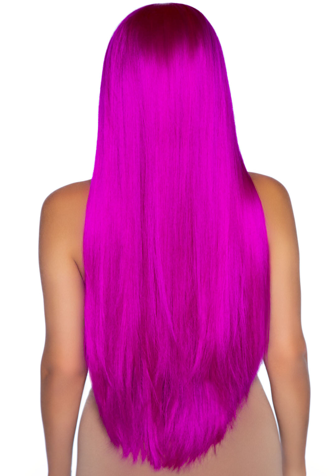 33 Inch Long Straight Center Part Wig Raspberry - Not Very Vanilla