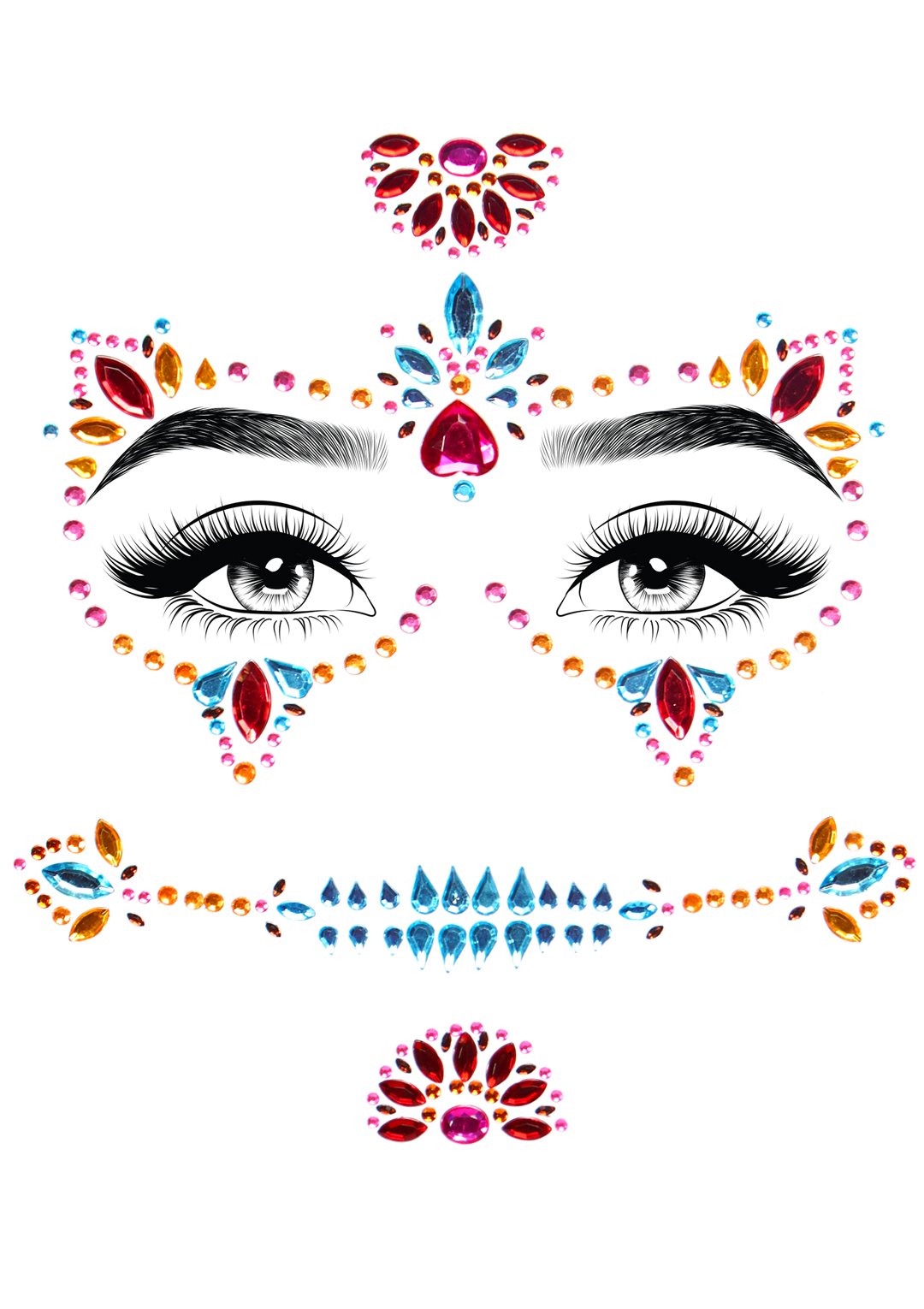 Day of the Dead Adhesive Face Jewels - Not Very Vanilla